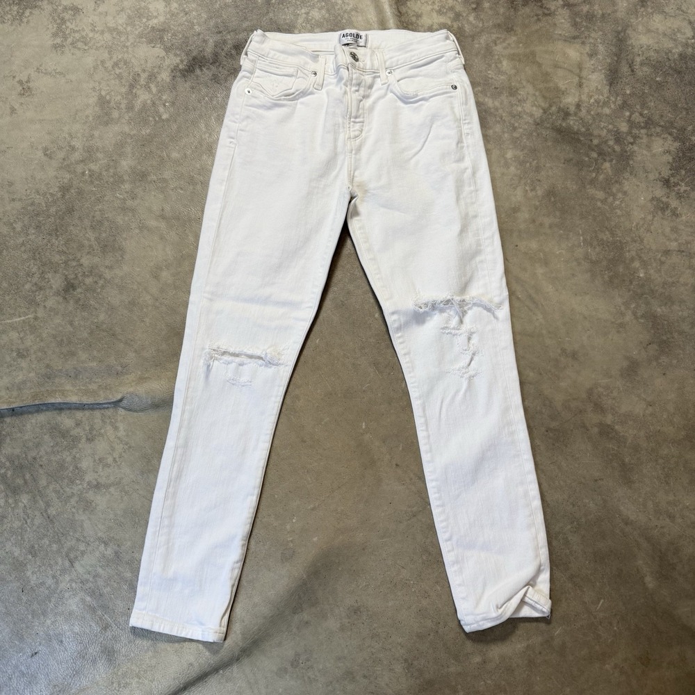 Agolde Jeans Womens Size 26 White Nico‎ High Rise Ankle Slim Premium Denim